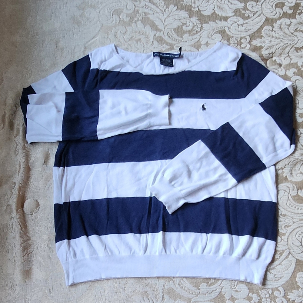 Polo by Ralph Lauren Bold Navy and White Crewneck Sweater
